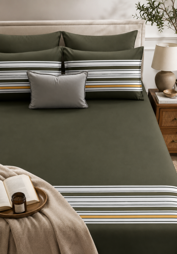 Green cotton bedsheet double bed