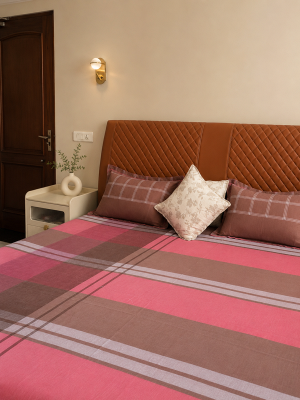 Red cotton bedsheet double bed India