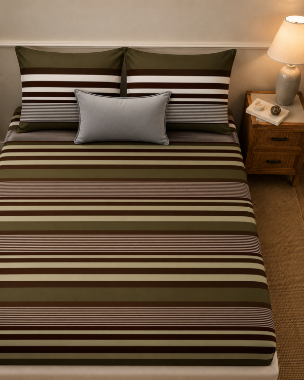 Green cotton bedsheet double bed